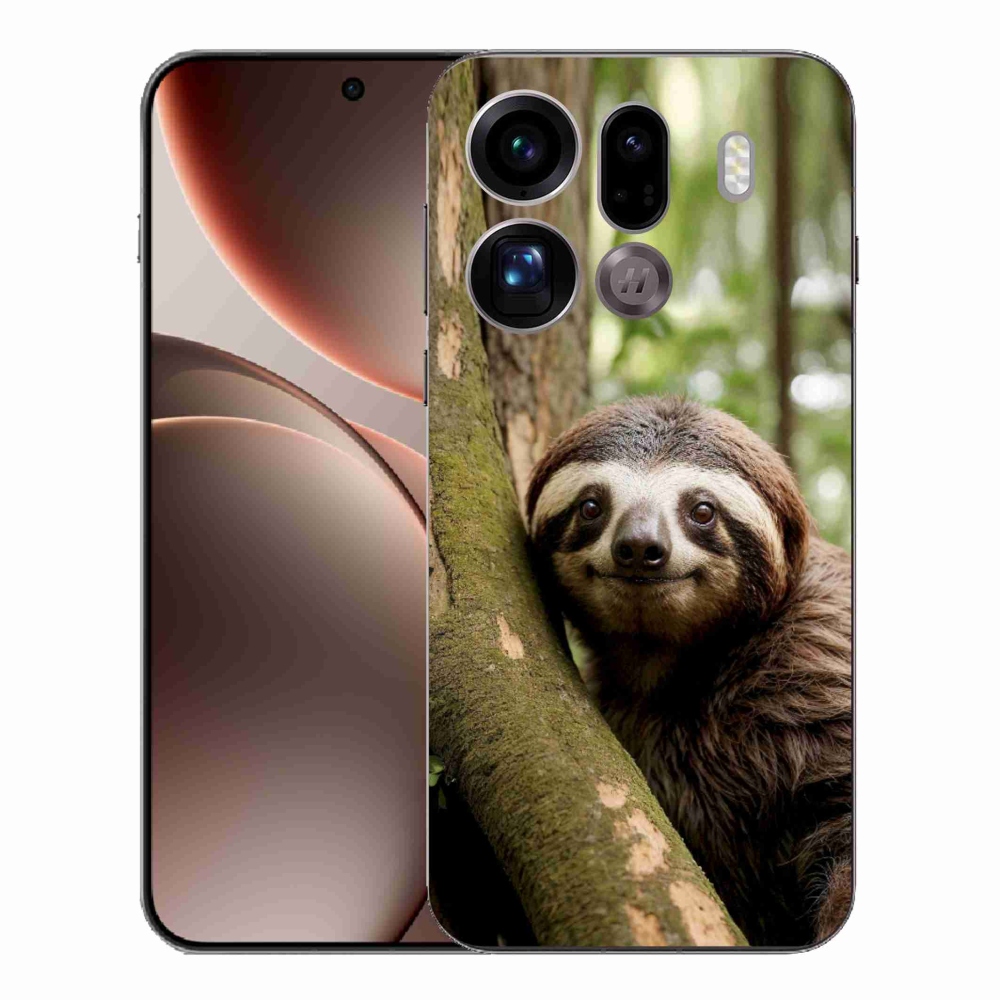 Gél borító mmCase az Oppo Find X9 Pro számára - mosolygó lajhár