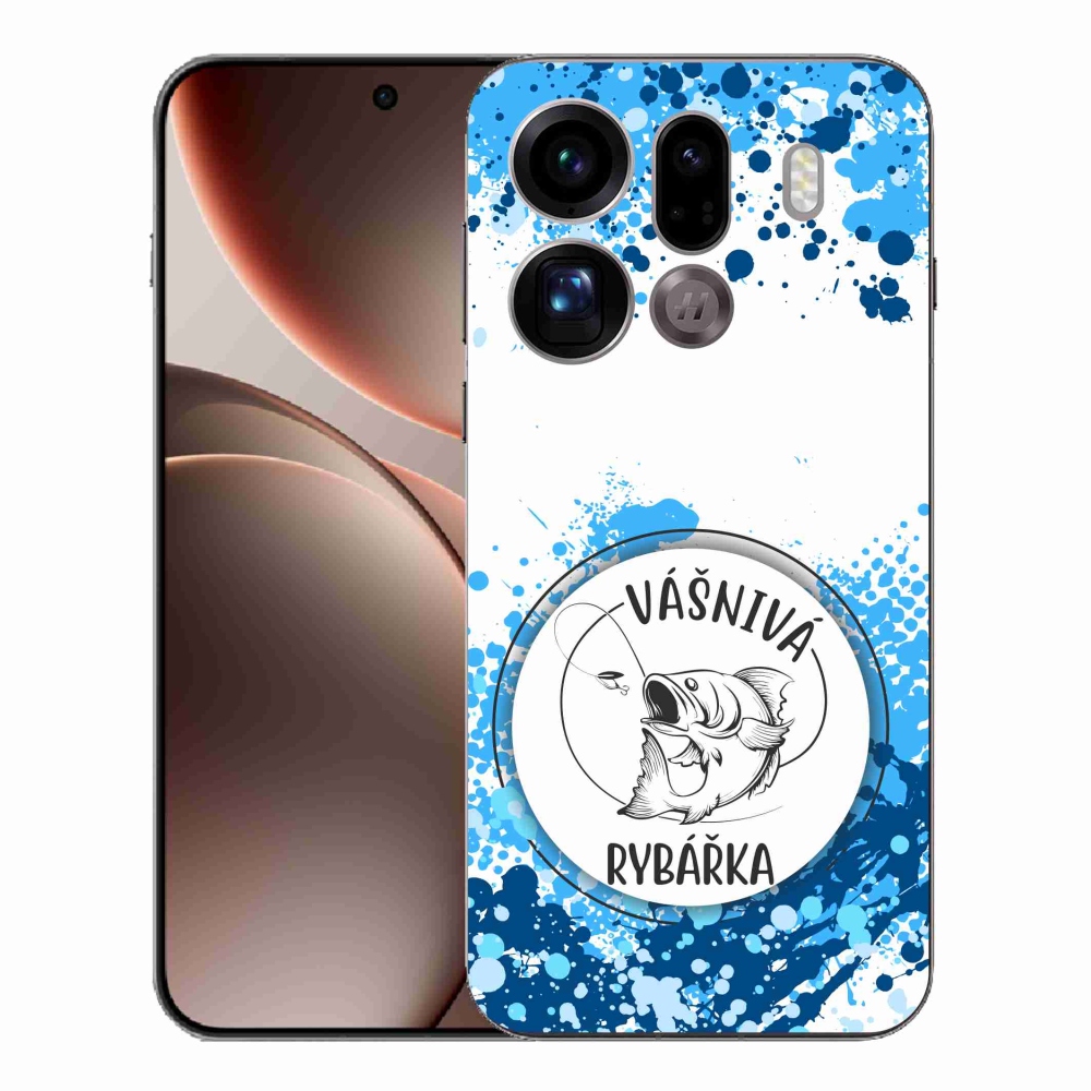 Gél borítás mmCase az Oppo Find X9 Pro készülékhez - szenvedélyes halász fehér háttérrel