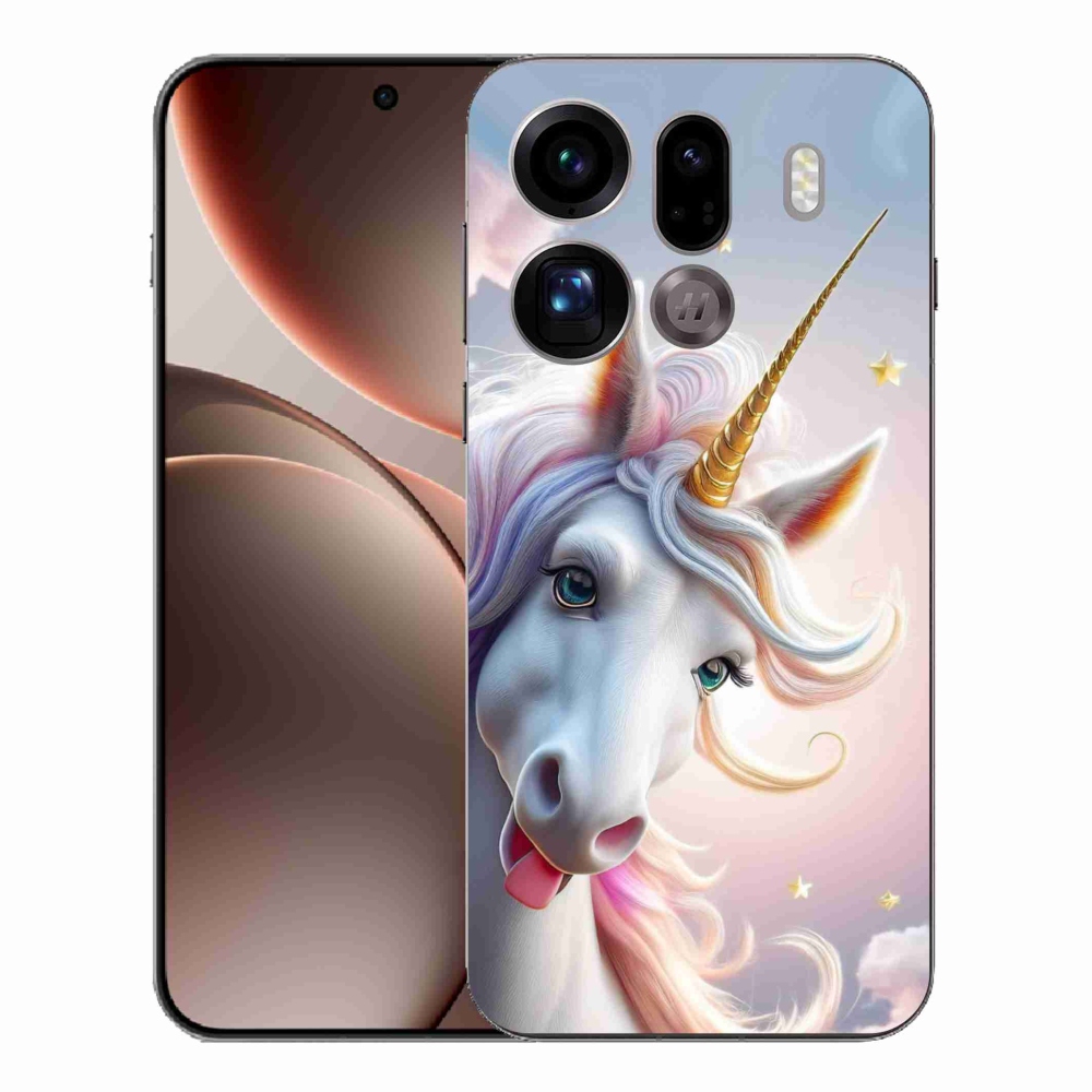 Gél borítás mmCase az Oppo Find X9 Pro számára - vidám egyszarvú