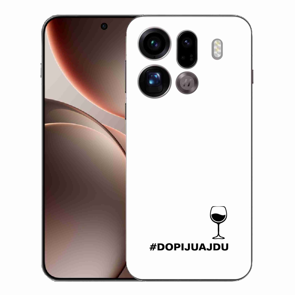 Gél borítás mmCase az Oppo Find X9 Pro számára - bor motívum fehér háttérrel