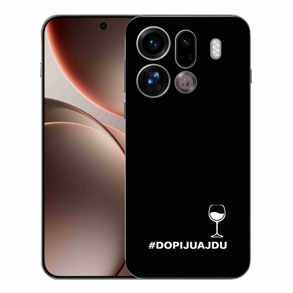 Gél borítás mmCase az Oppo Find X9 Pro számára - bor motívum fekete háttérrel