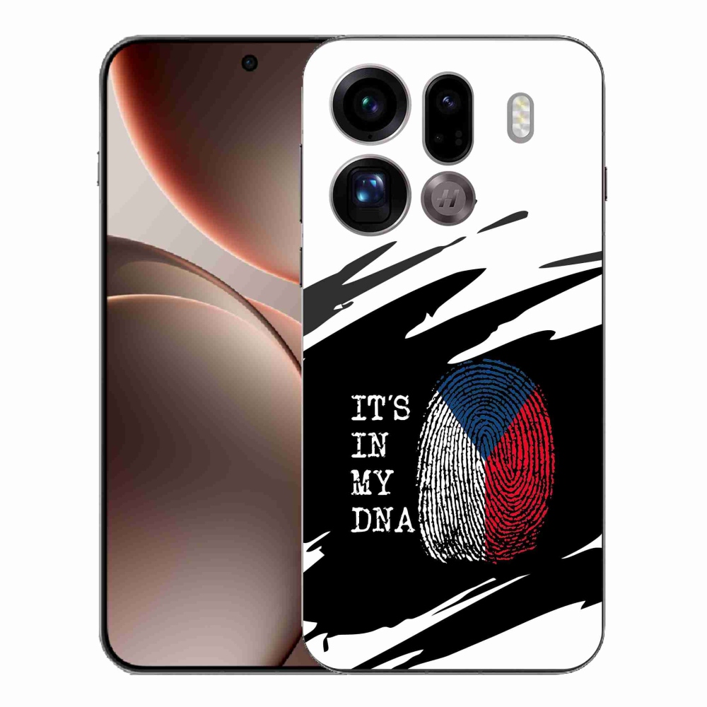 Gél borítás mmCase az Oppo Find X9 Pro számára - Zászlós ujjlenyomat fekete és fehér háttérrel