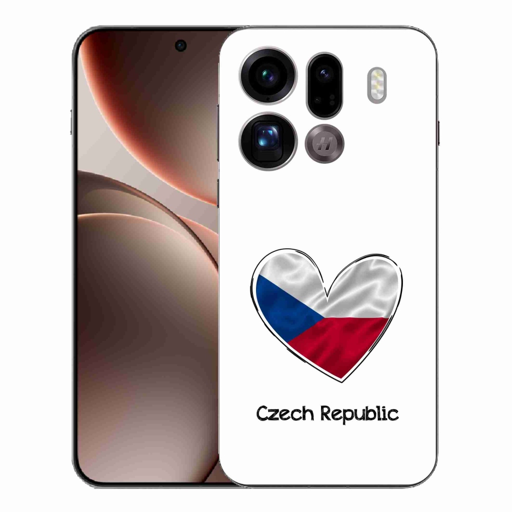 Gél borítás mmCase az Oppo Find X9 Pro készülékhez - zászló szív fehér háttérrel