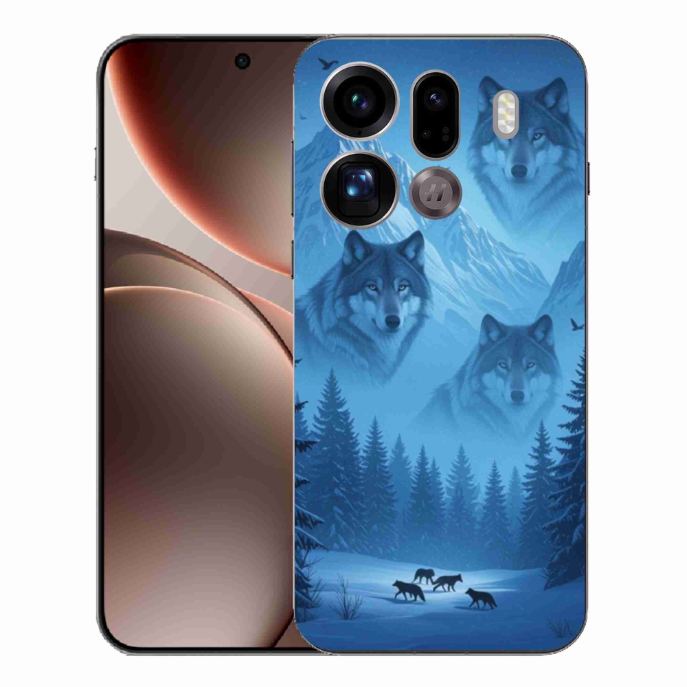 Zselés borítás mmCase az Oppo Find X9 Pro számára - farkas falkában