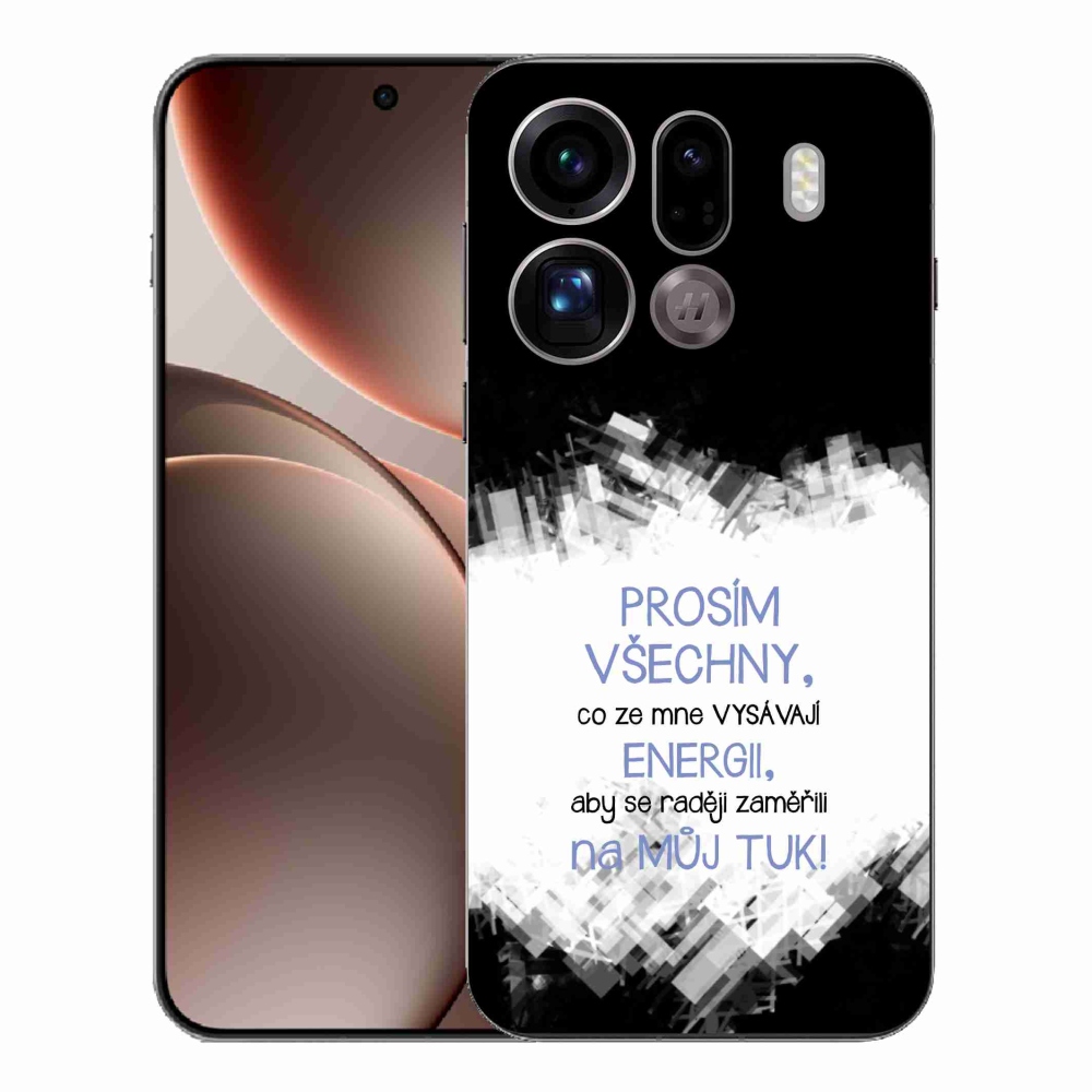 Gél borító mmCase az Oppo Find X9 Pro készülékhez - vicces szöveg 1 kék