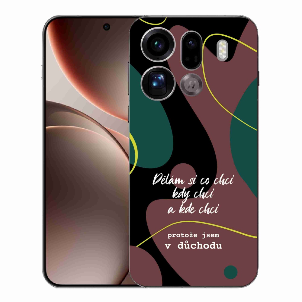 Gél borító mmCase az Oppo Find X9 Pro készülékhez - vicces szöveg 10 fekete háttér