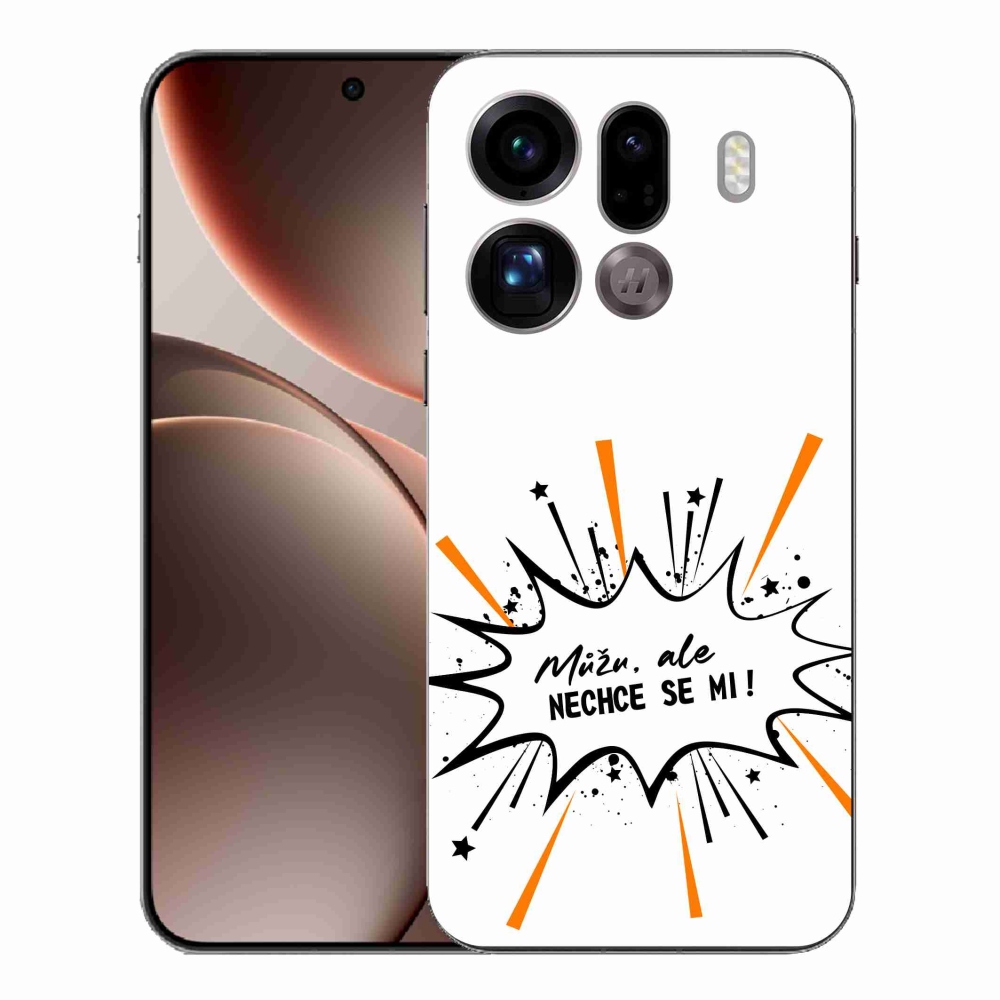 Gél borító mmCase az Oppo Find X9 Pro készülékhez - vicces szöveg 11 fehér háttér