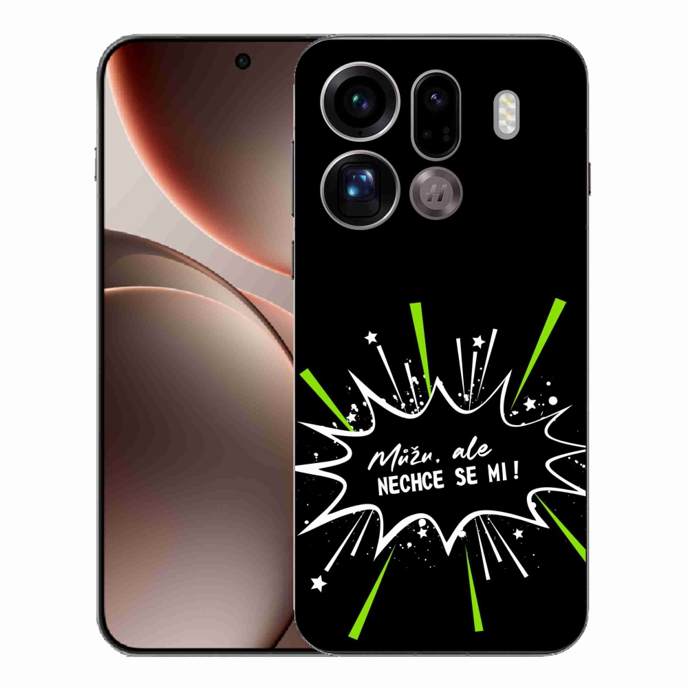 Gél borító mmCase az Oppo Find X9 Pro készülékhez - vicces szöveg 11 fekete háttér