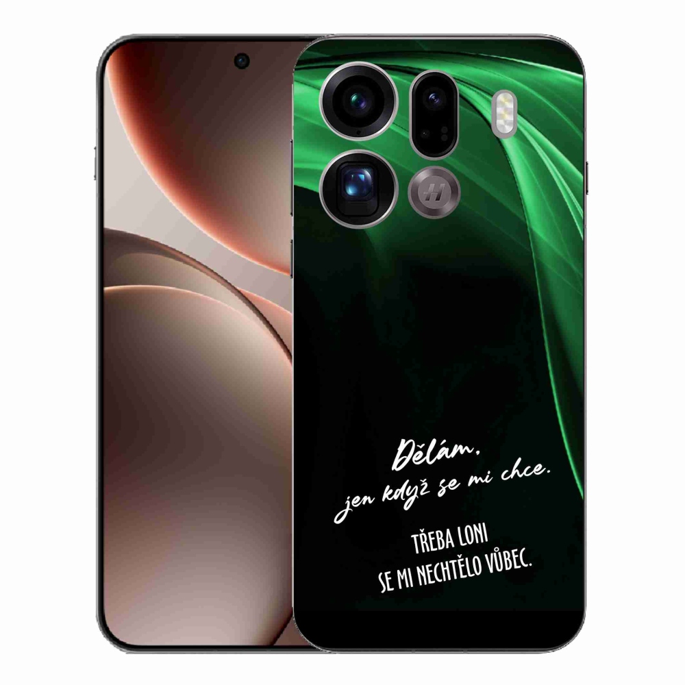 Gél borító mmCase az Oppo Find X9 Pro készülékhez - vicces szöveg 12 fekete háttér