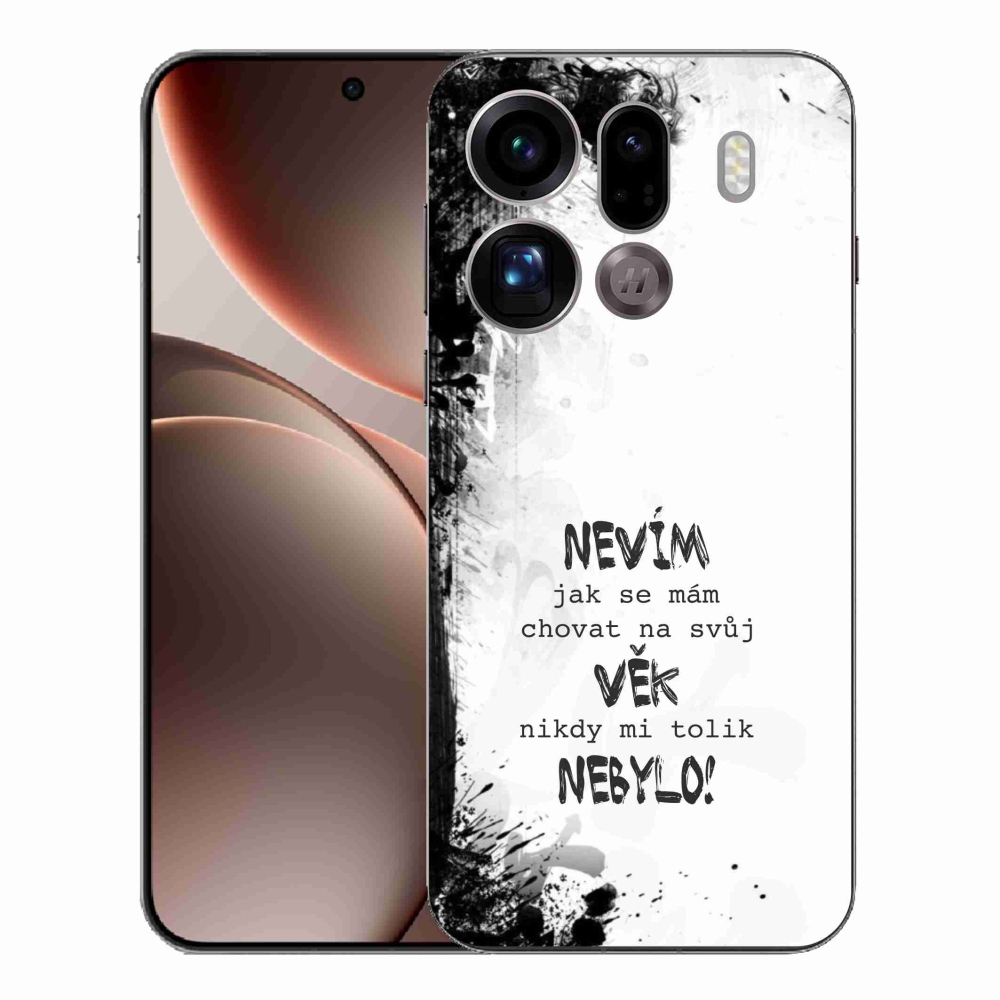 Gél borító mmCase az Oppo Find X9 Pro készülékhez - vicces szöveg 14 fehér háttér