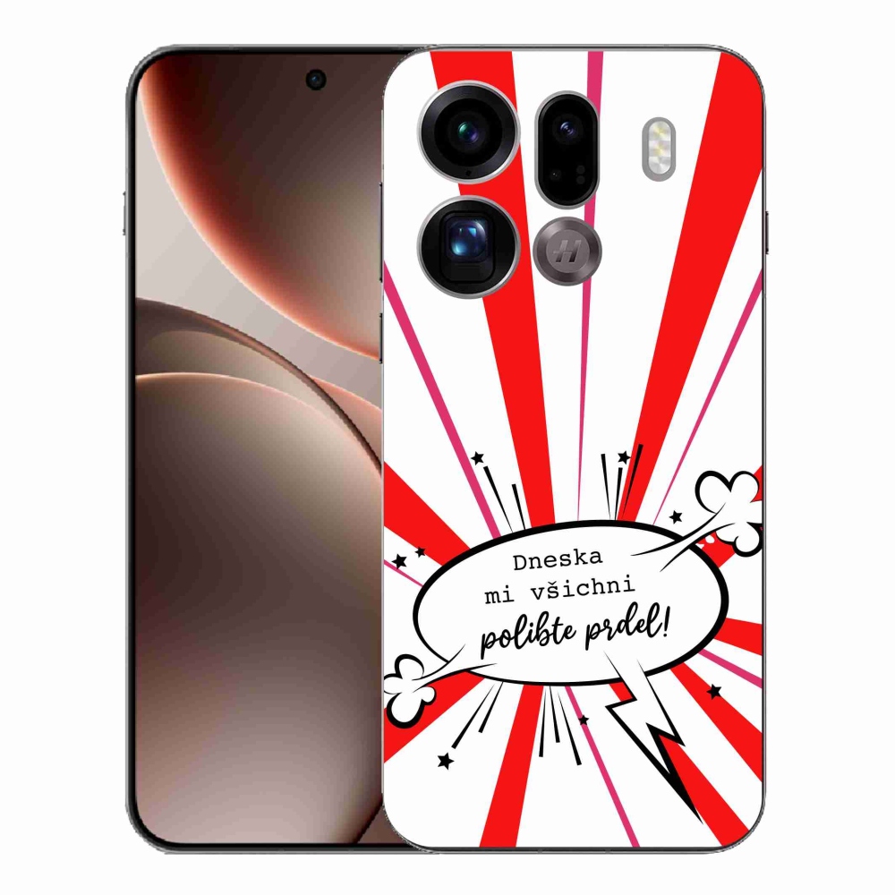 Gél borító mmCase az Oppo Find X9 Pro készülékhez - vicces szöveg 15 fehér háttér
