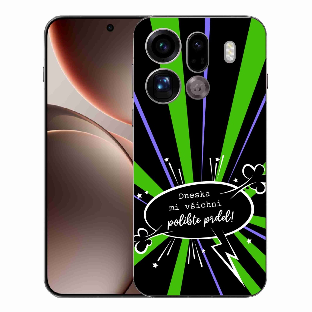 Gél borító mmCase az Oppo Find X9 Pro készülékhez - vicces szöveg 15 fekete háttér