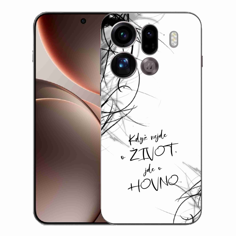 Gél borító mmCase az Oppo Find X9 Pro készülékhez - vicces szöveg 16 fehér háttér