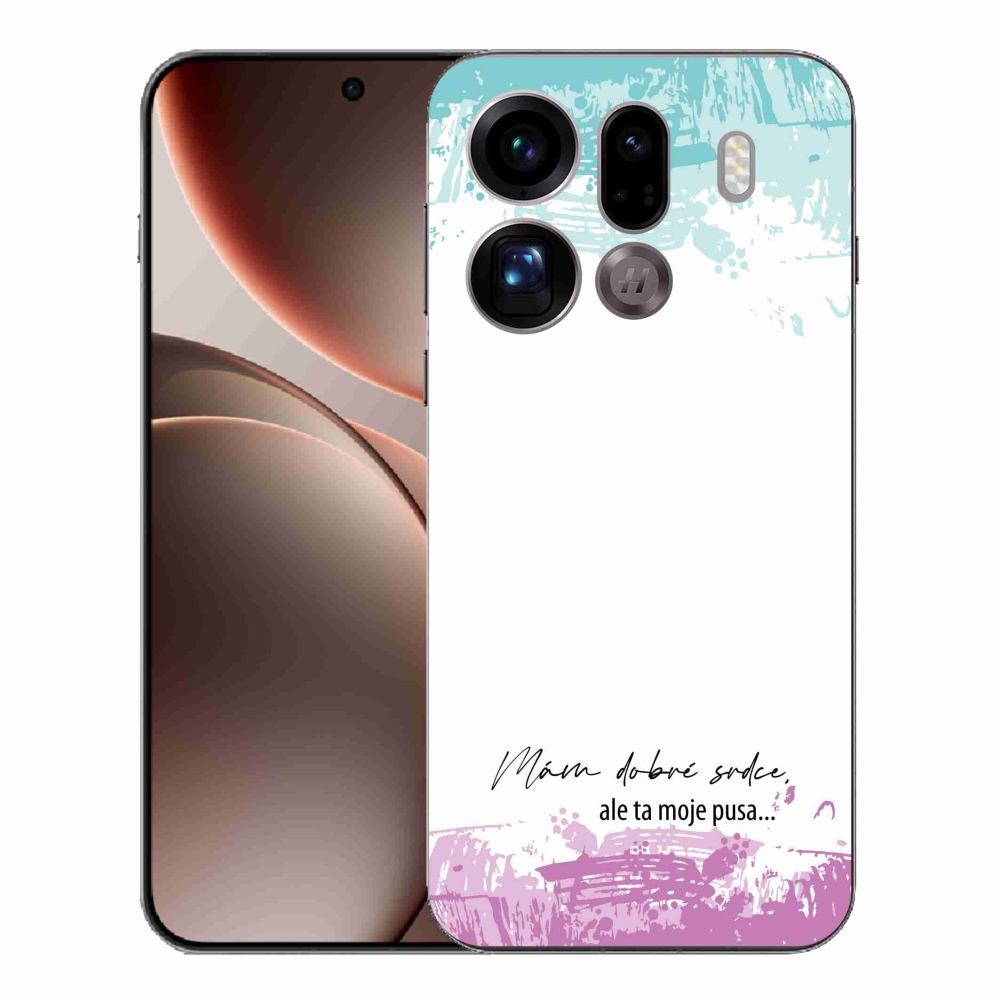 Gél borító mmCase az Oppo Find X9 Pro készülékhez - vicces szöveg 3 fehér háttér