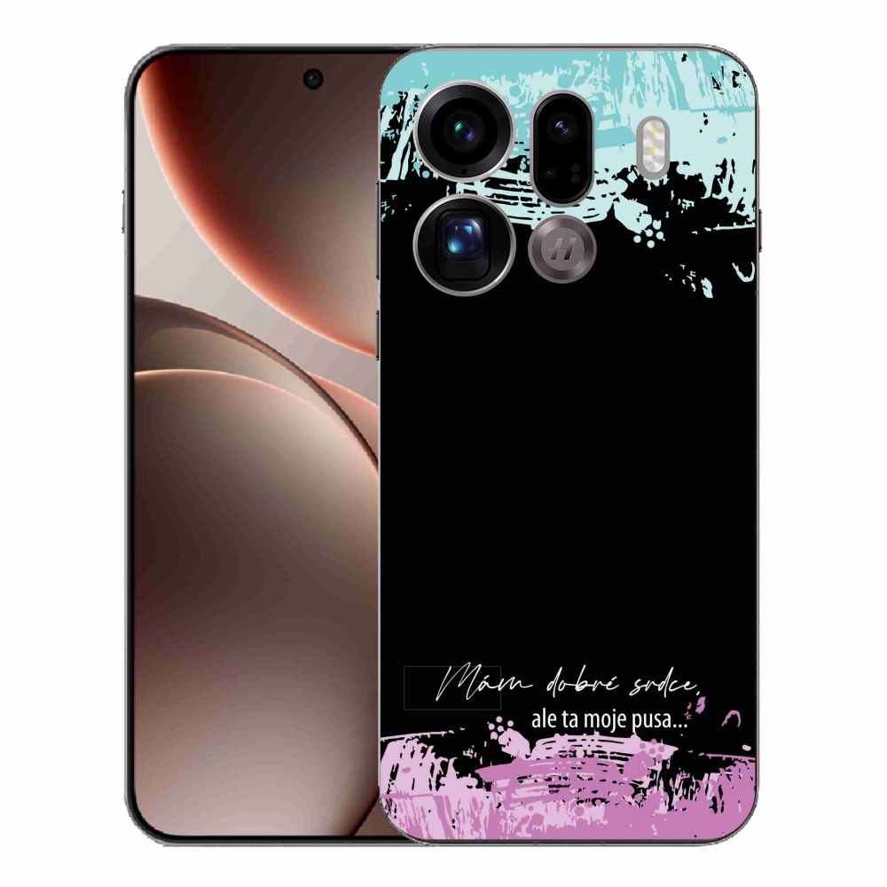 Gél borító mmCase az Oppo Find X9 Pro készülékhez - vicces szöveg 3 fekete háttérrel