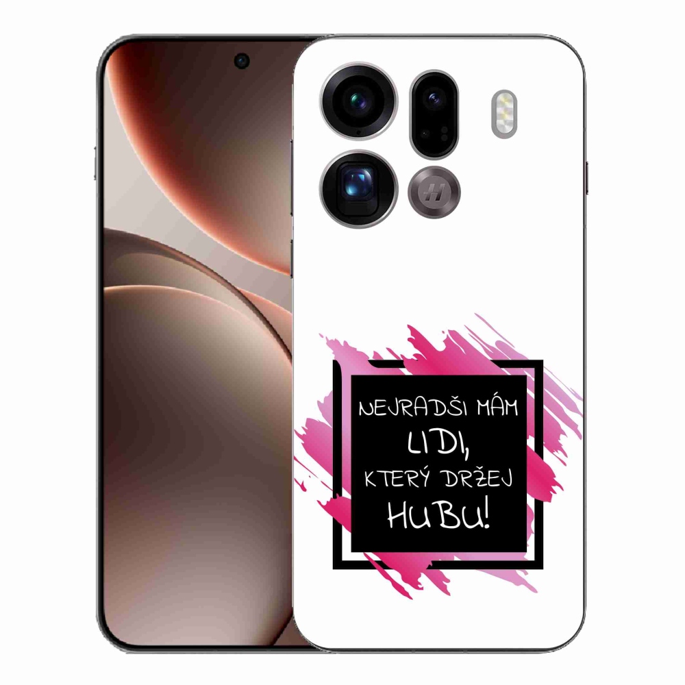 Gél borító mmCase az Oppo Find X9 Pro készülékhez - vicces szöveg 7 fekete és fehér háttérrel