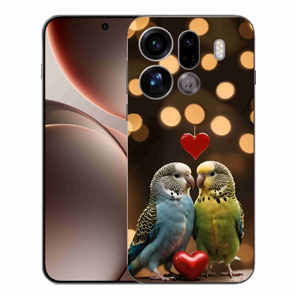 Gél borítás mmCase az Oppo Find X9 Pro számára - szerelmes papagájok