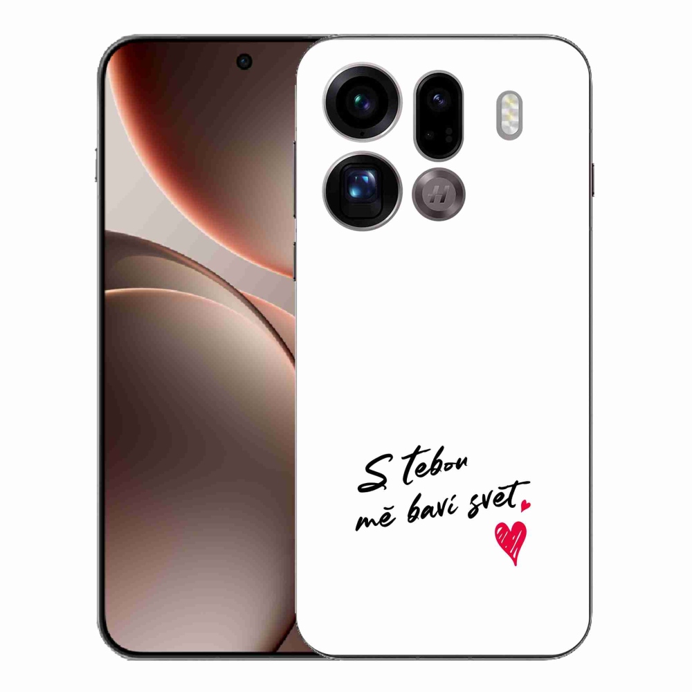 Gél borító mmCase az Oppo Find X9 Pro készülékhez - szerelmes szöveg 1 fehér háttér