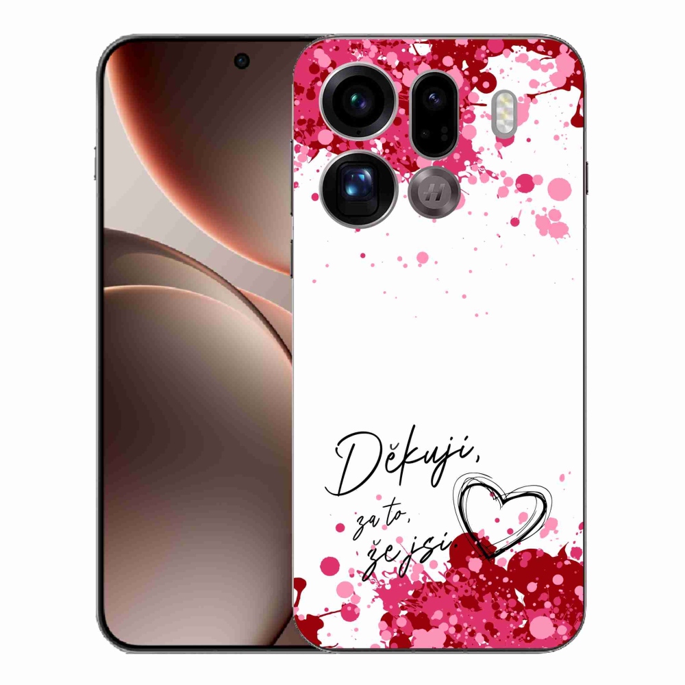Gél borító mmCase az Oppo Find X9 Pro készülékhez - szerelmes szöveg 2 fehér háttér