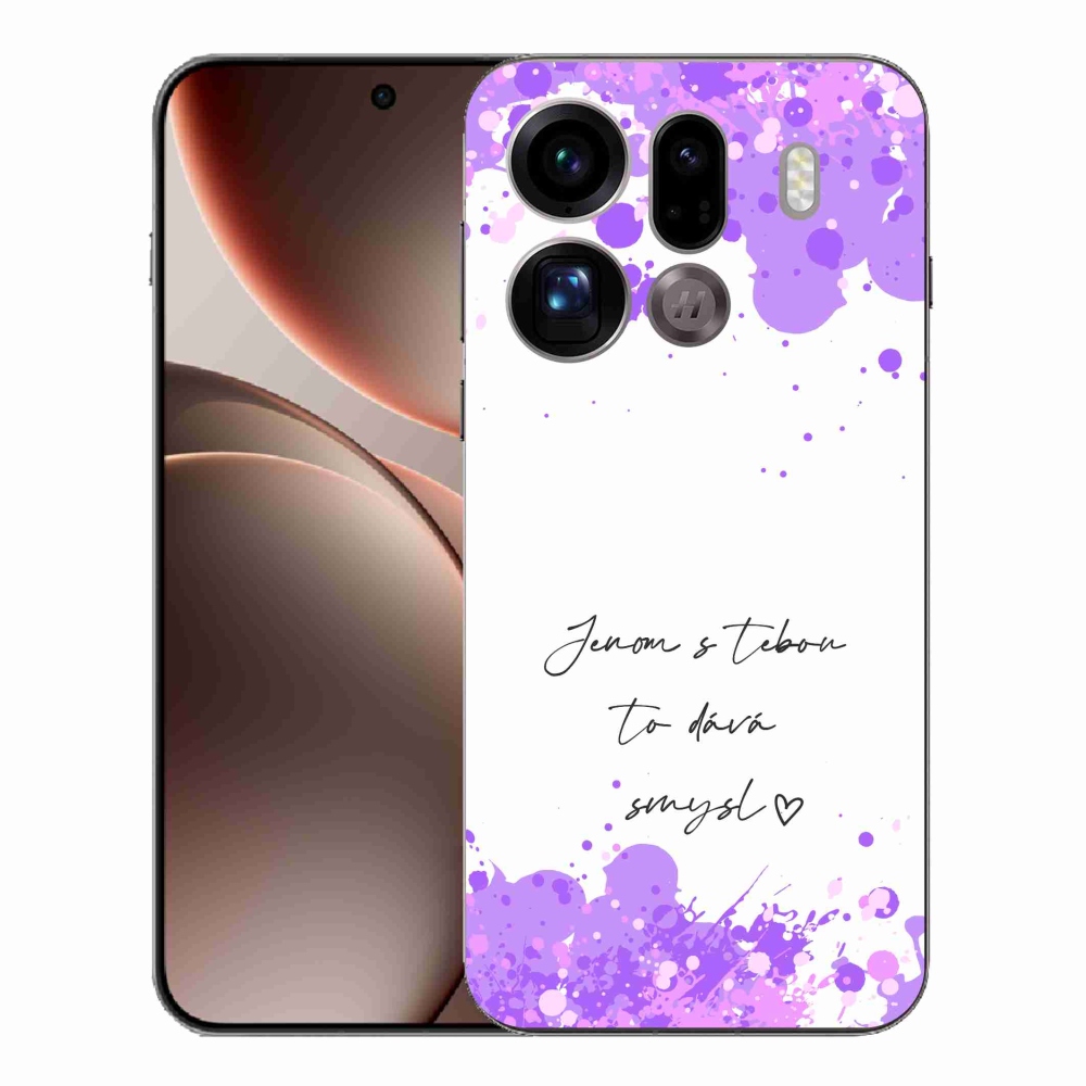Gél borító mmCase az Oppo Find X9 Pro készülékhez - szerelmes szöveg fehér háttérrel