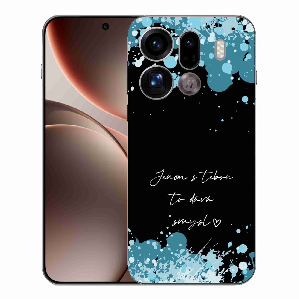 Gél borító mmCase az Oppo Find X9 Pro számára - szerelmes szöveg fekete háttérrel