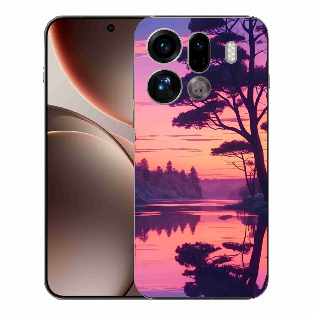 Gél borítás mmCase az Oppo Find X9 Pro számára - naplemente a tó felett