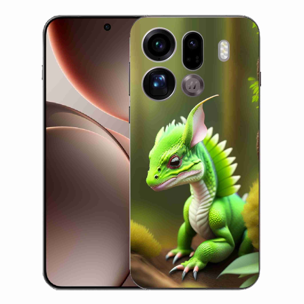 Zselés borítás mmCase az Oppo Find X9 Pro készülékhez - zöld sárkány