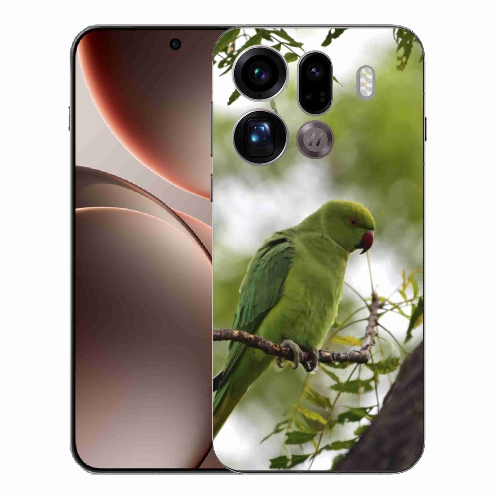 Gél borítás mmCase az Oppo Find X9 Pro készülékhez - zöld papagáj