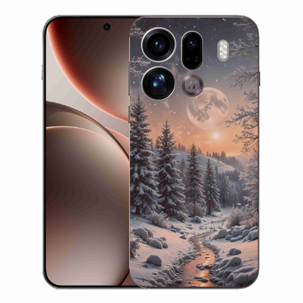 Gél borítás mmCase az Oppo Find X9 Pro számára - téli táj 2