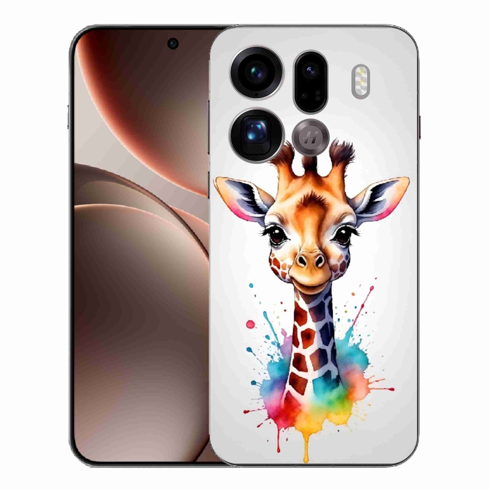 Gél borítás mmCase az Oppo Find X9 Pro készülékhez - zsiráf 1