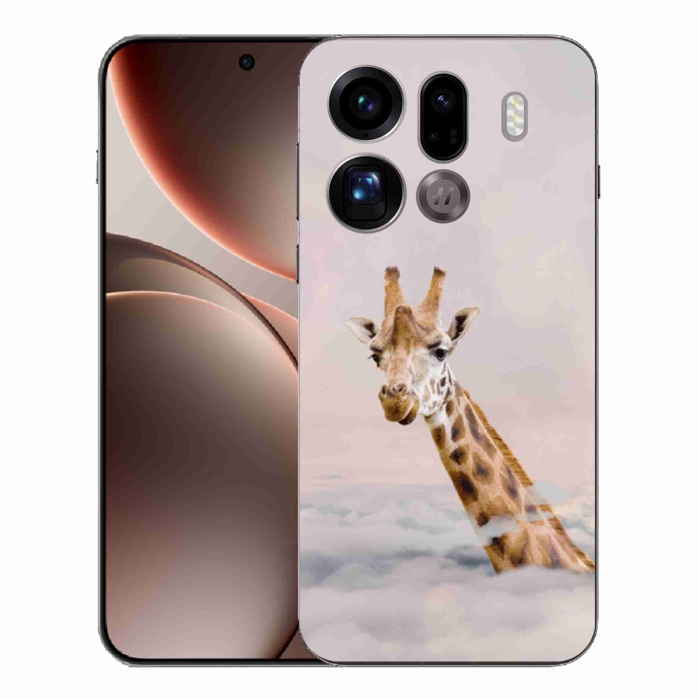 Gél borítás mmCase az Oppo Find X9 Pro számára - zsiráf a felhőkben