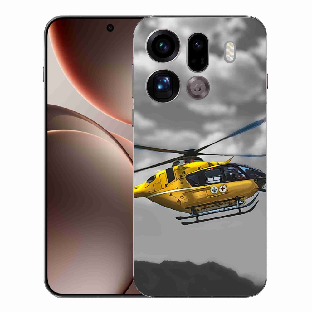 Gél borítás mmCase Oppo Find X9 Pro - sárga helikopterhez