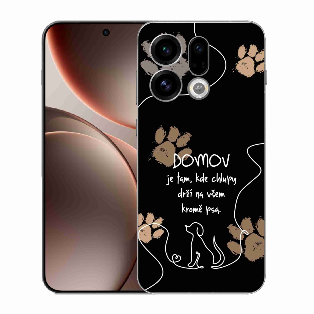 Gél borítás mmCase az Oppo Find X9-hez - kutya motívum fekete háttérrel