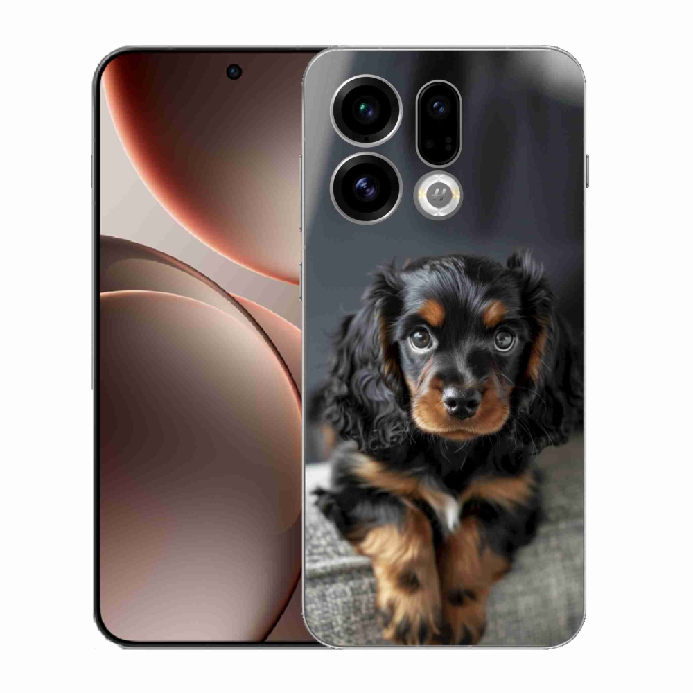 Gél borítás mmCase az Oppo Find X9 számára - aranyos hosszú szőrű tacskó