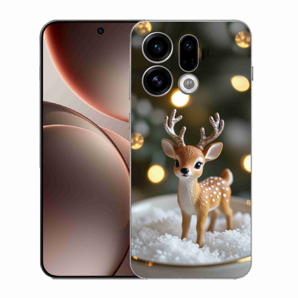 Gél borító mmCase az Oppo Find X9-hez - aranyos karácsonyi szarvasok