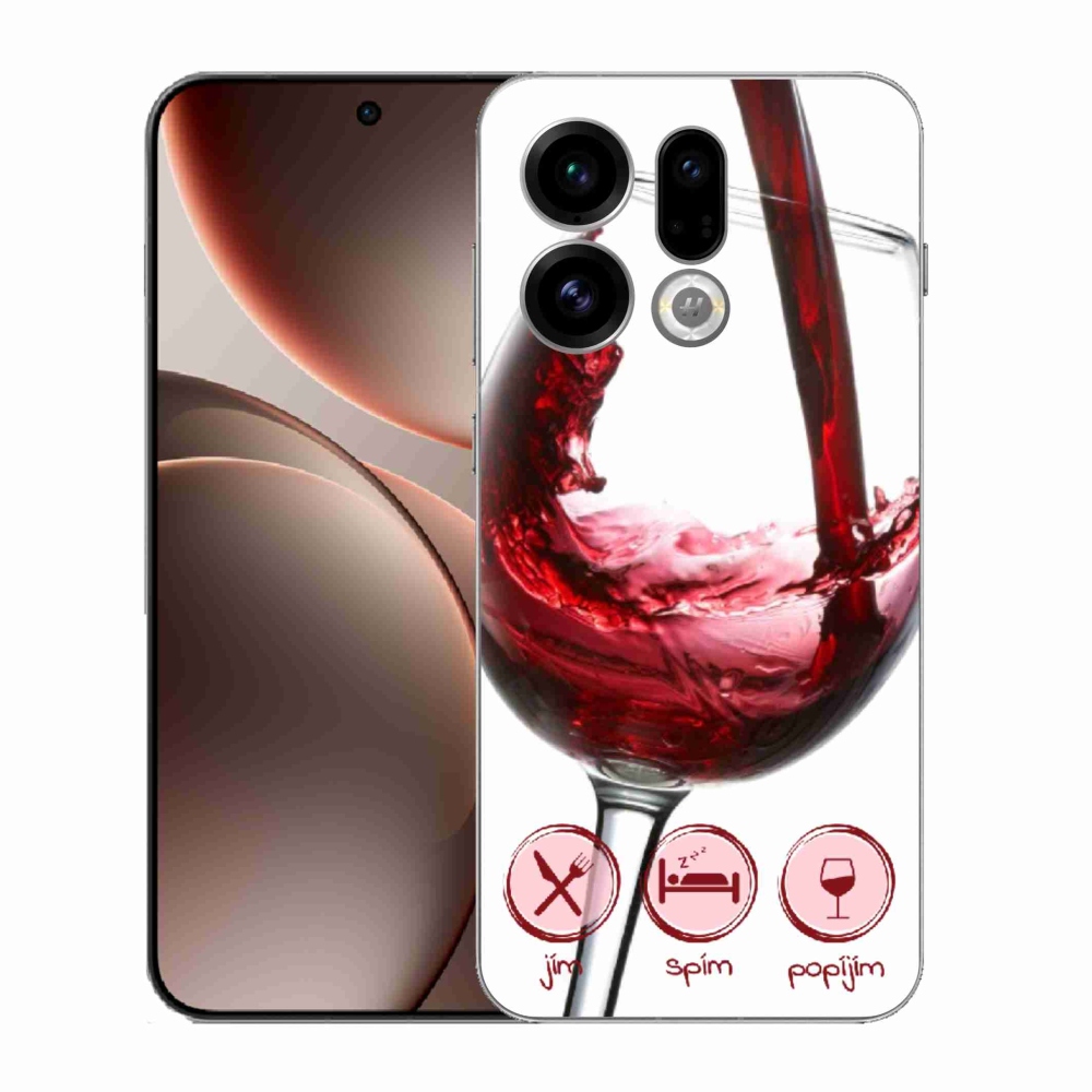 Gél borítás mmCase az Oppo Find X9-hez - borospohár piros