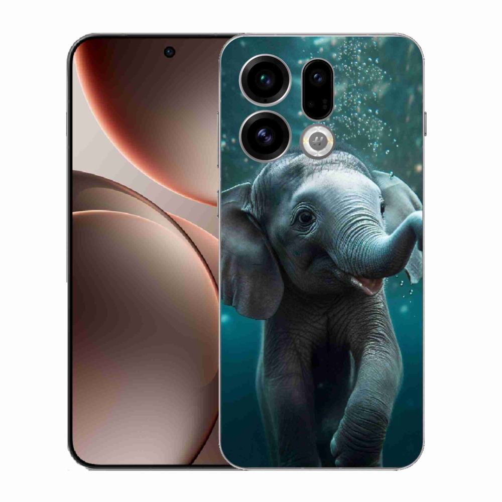 Zselés borítás mmCase az Oppo Find X9-hez - elefánt a víz alatt