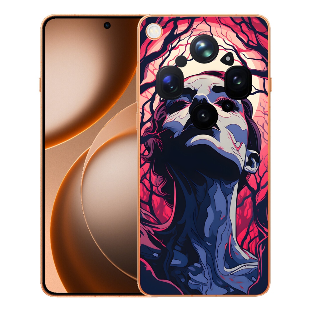 mmCase gél tok az Oppo Find X9 Ultra-hoz – absztrakt arc