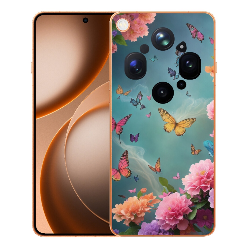 mmCase gél tok az Oppo Find X9 Ultra-hoz – színes virágok és pillangók