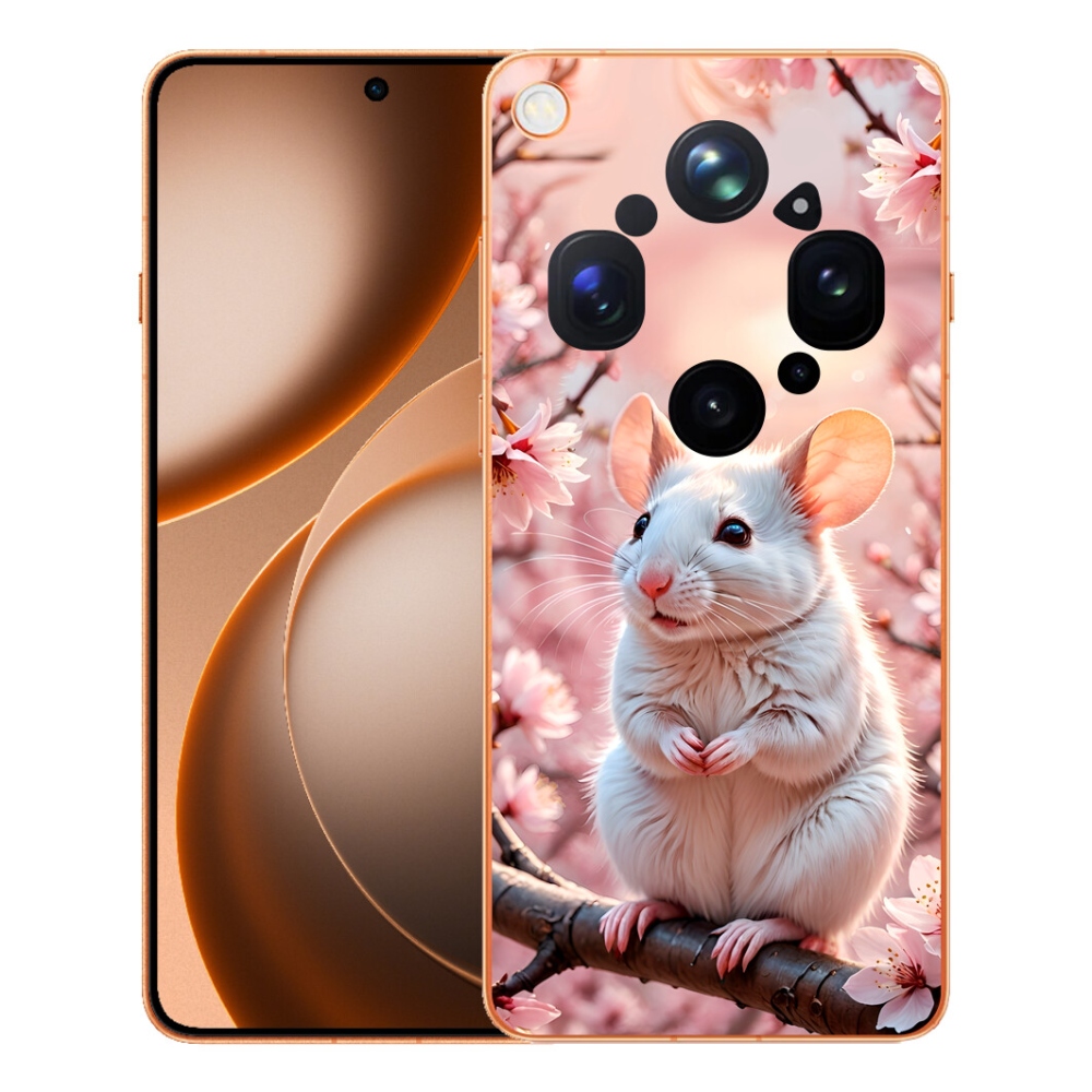mmCase gél tok az Oppo Find X9 Ultra-hoz – fehér egér egy ágon