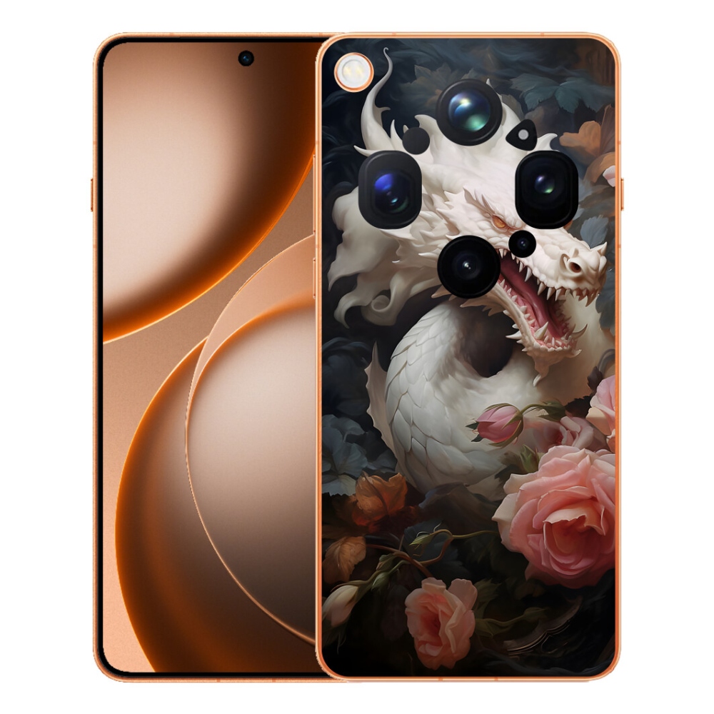 mmCase géltok az Oppo Find X9 Ultra-hoz – fehér sárkány