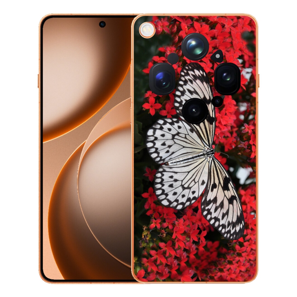 mmCase géltok az Oppo Find X9 Ultra-hoz – fekete-fehér pillangó 1