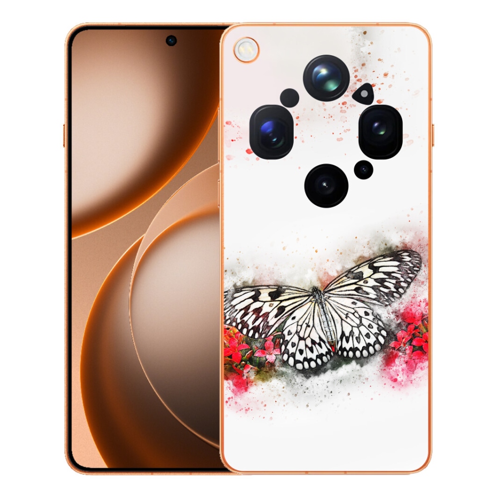 mmCase géltok az Oppo Find X9 Ultra-hoz – fekete-fehér pillangó