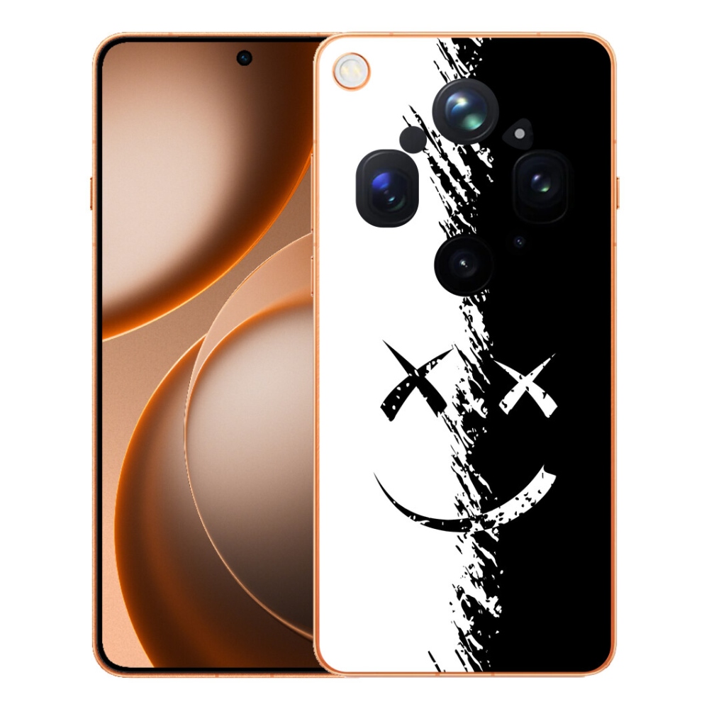 mmCase gél tok az Oppo Find X9 Ultra-hoz – fekete-fehér mosolygós arc