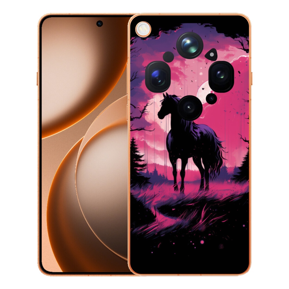 mmCase gél tok az Oppo Find X9 Ultra-hoz – fekete rajzolt ló 1