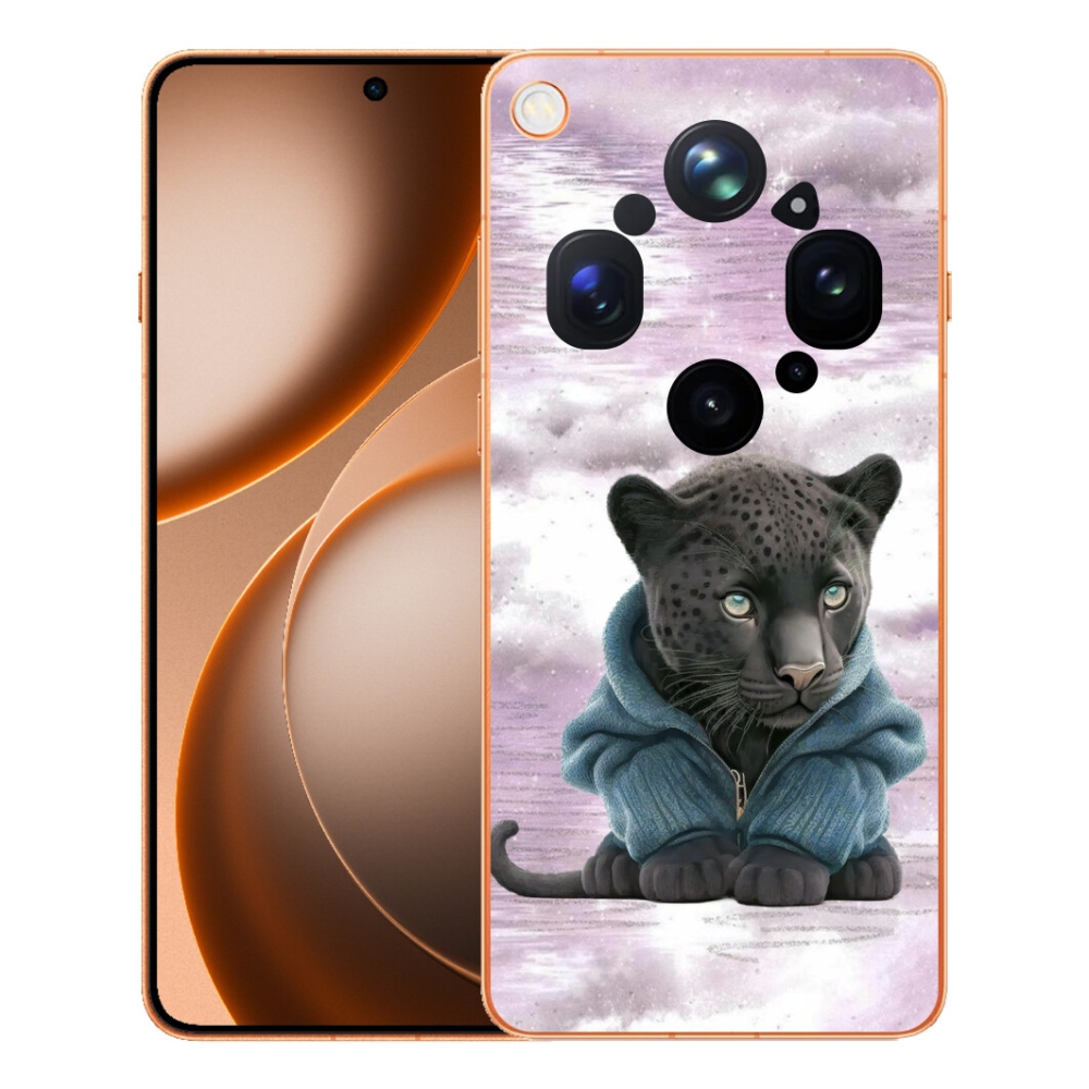 mmCase gélhuzat az Oppo Find X9 Ultra-hoz – fekete párduc pulóverben