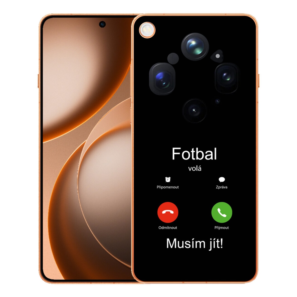 mmCase gél tok az Oppo Find X9 Ultra-hoz – „Football Calls” fekete háttérrel