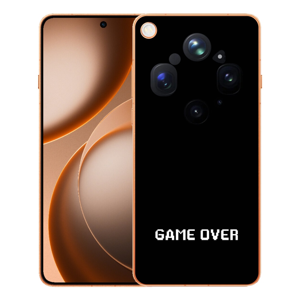 mmCase gél tok az Oppo Find X9 Ultra-hoz – „game over” fekete háttérrel