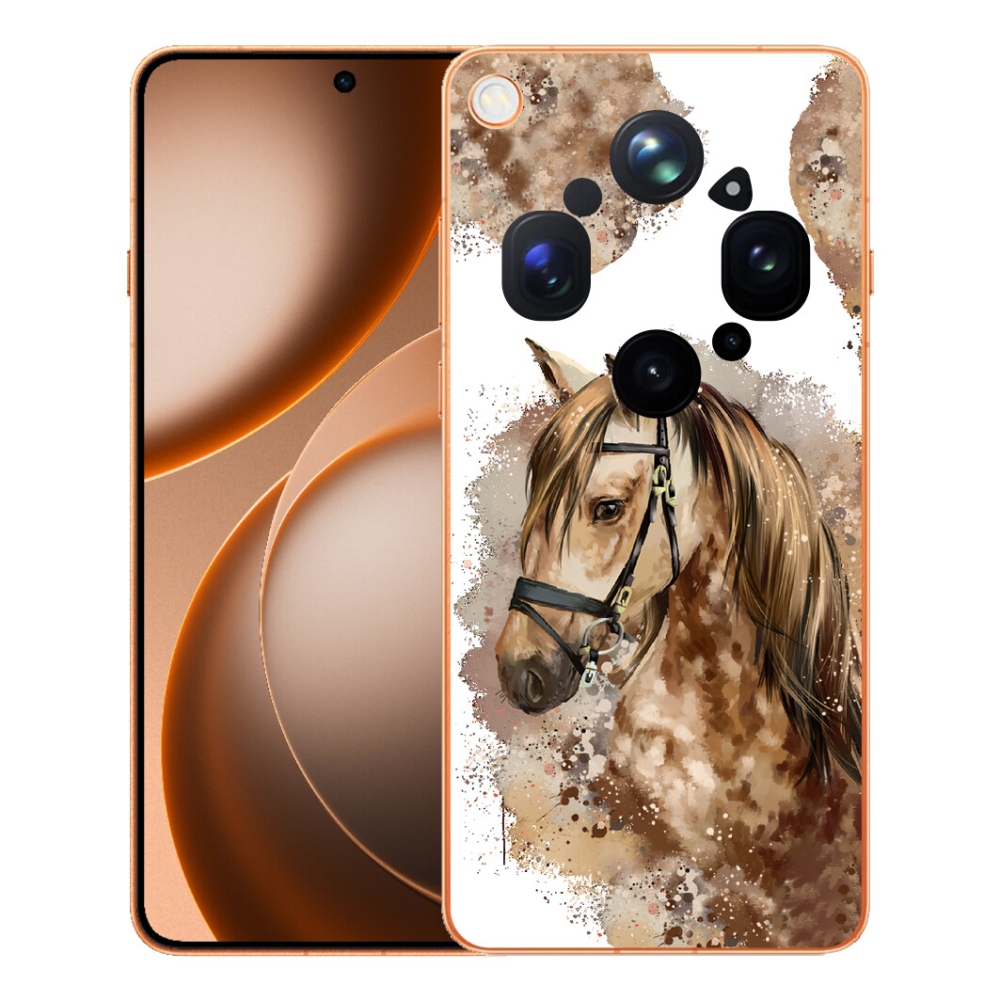 mmCase gél tok az Oppo Find X9 Ultra-hoz – barna rajzolt ló