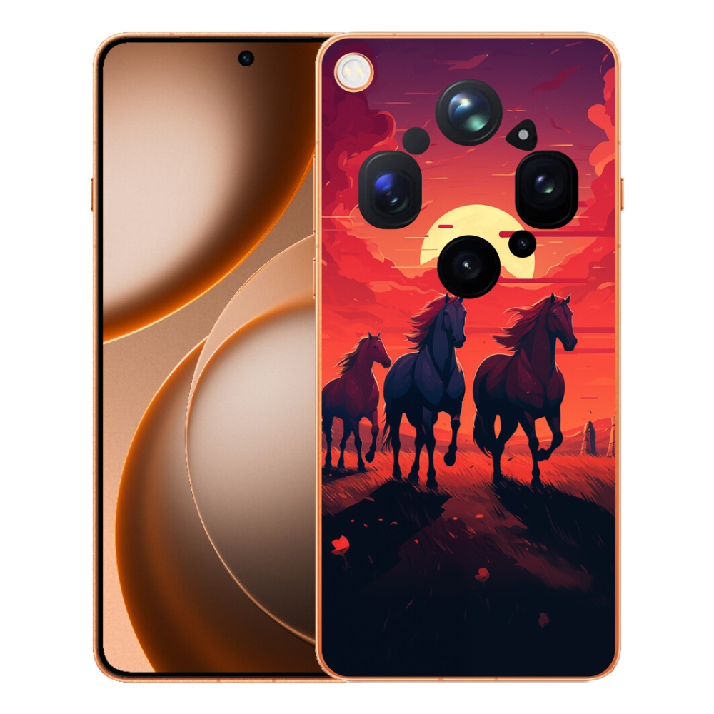 mmCase gél tok az Oppo Find X9 Ultra-hoz – lovak és naplemente